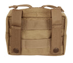 Back of the coyote tan MOLLE admin pouch showing the MOLLE straps