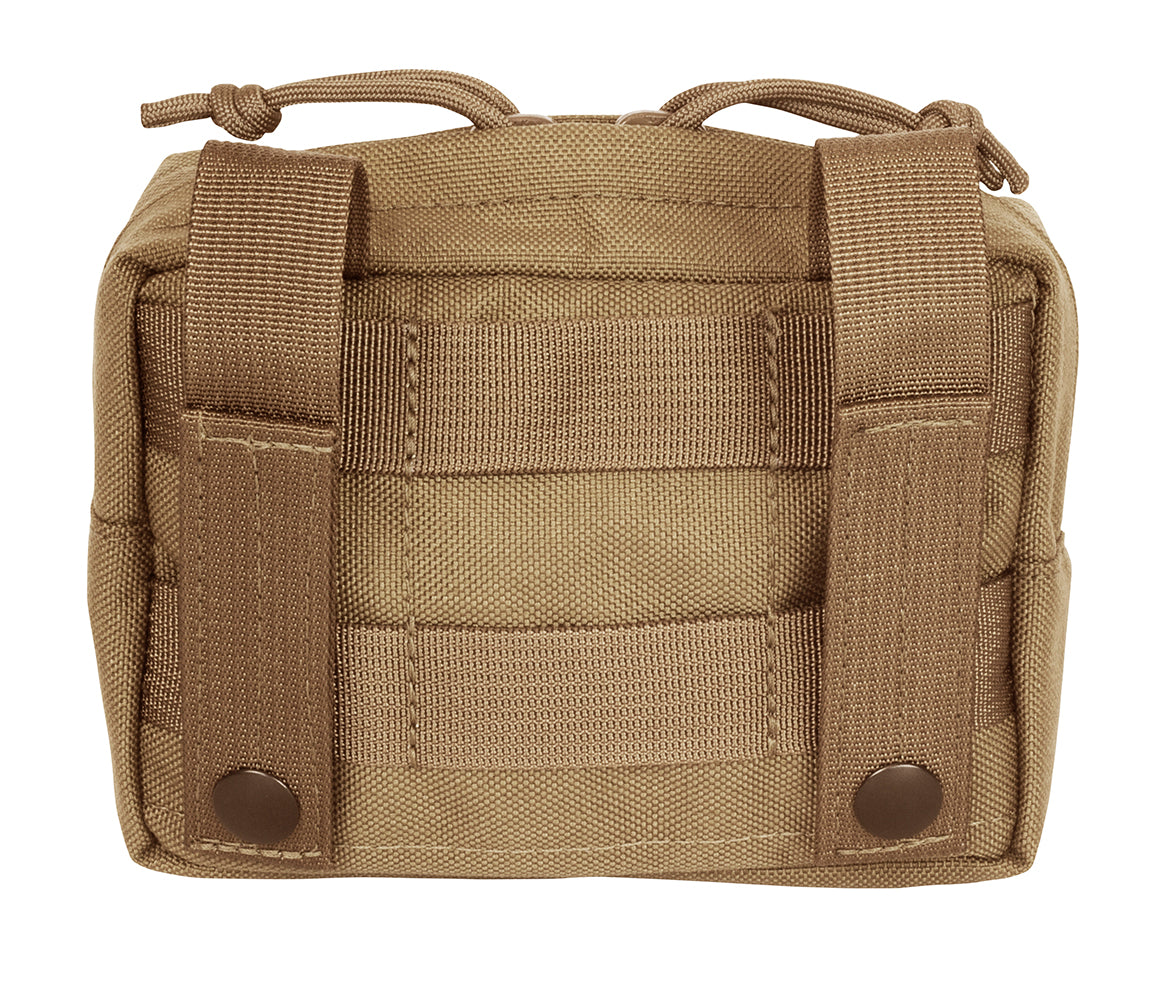 Back of the coyote tan MOLLE admin pouch showing the MOLLE straps